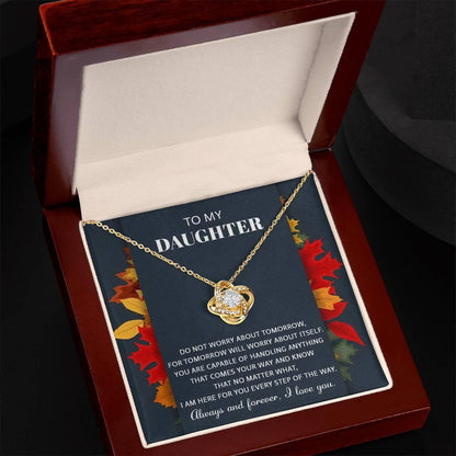Daughter - Comes Your Way - Love Knot Pendant Necklace - Mallard Moon Gift Shop