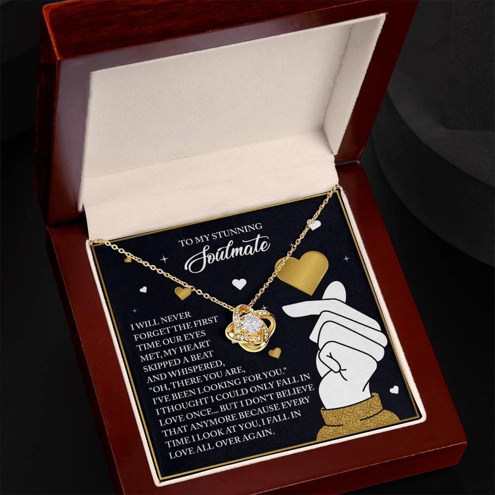 Gift for Soulmate - Look At You - Love Knot Pendant Necklace - A Romantic Valentine’s Day Gift That Celebrates Falling in Love Again and Again