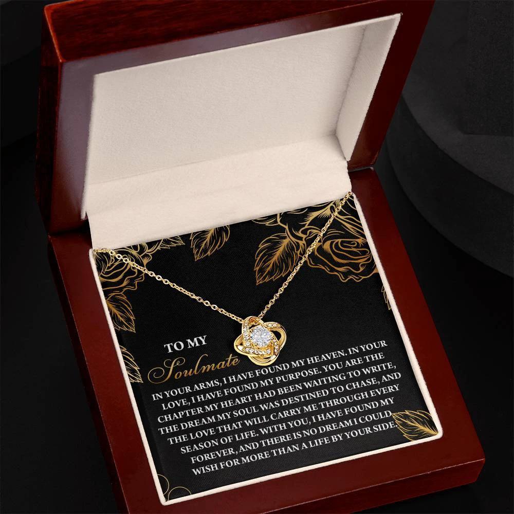 Romantic Anniversary, Valentine's Day Gift for Soulmate, Wife, Girlfriend - I Found My Heaven - Love Knot Pendant Necklace