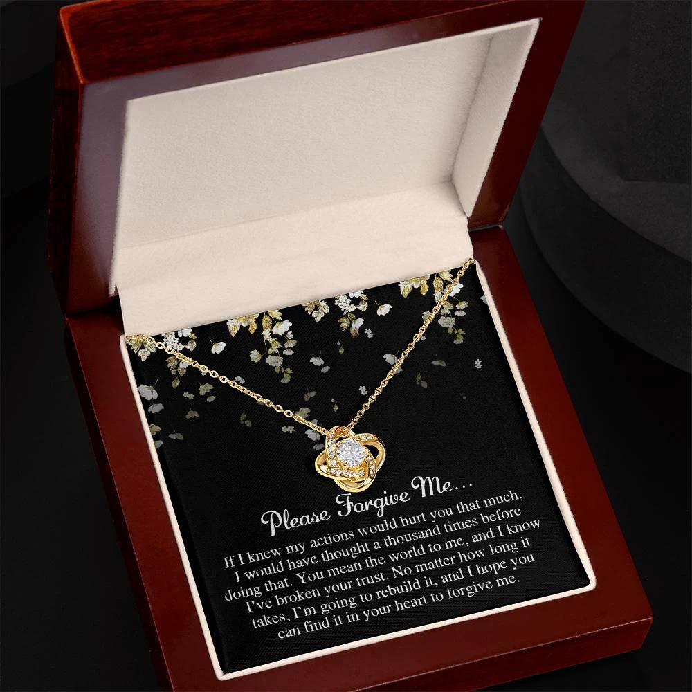 Apology Gift for Girlfriend, Wife, Soulmate - Sorry, Broken Your Trust - Love Knot Pendant Necklace