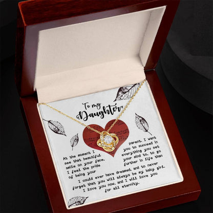 Gift for Daughter - On Your Face - Love Knot Pendant Necklace - Mallard Moon Gift Shop