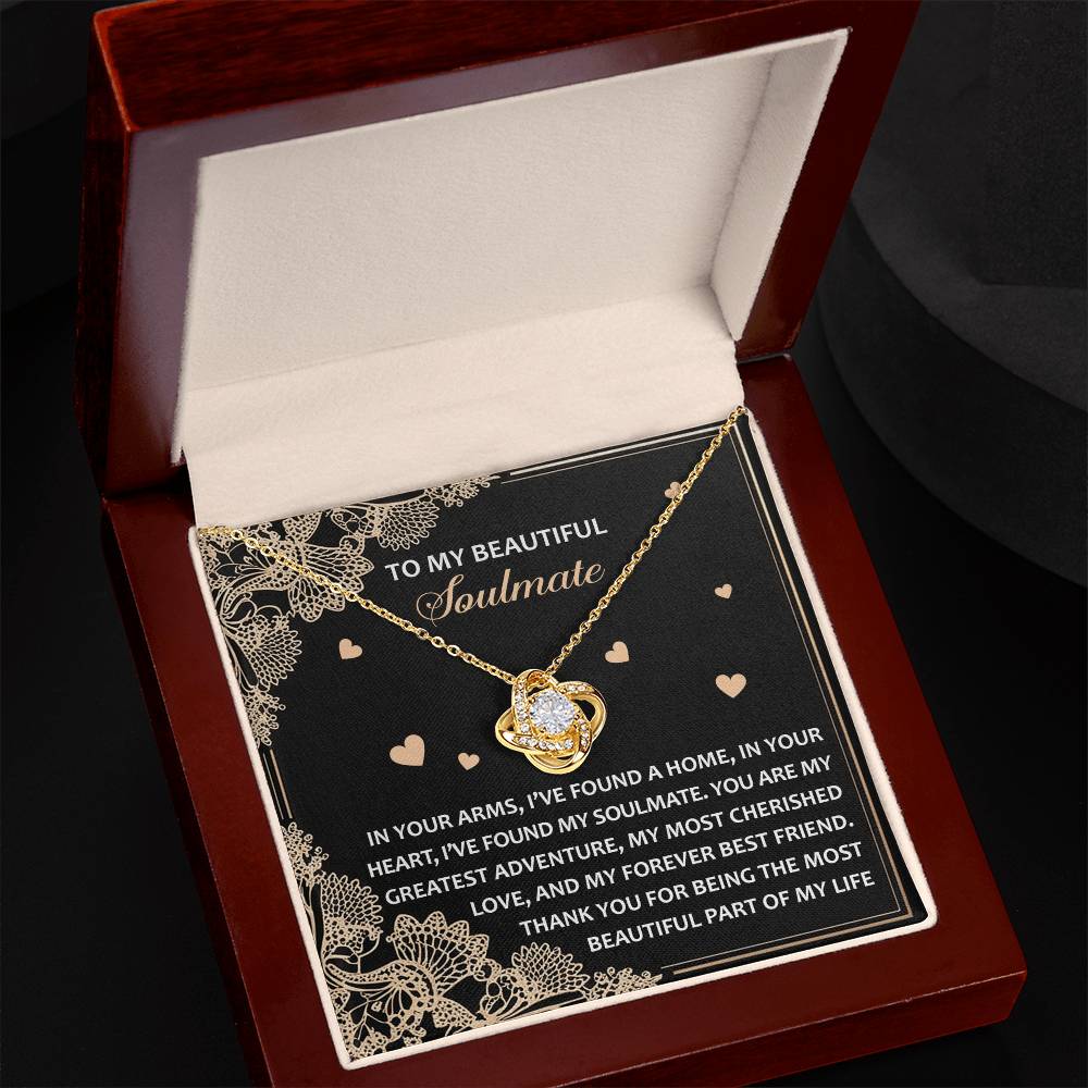 Romantic Anniversary, Valentine's Day Gift for Soulmate, Wife, Girlfriend - The Most Beautiful Part of My Life. - Love Knot Pendant Necklace - Mallard Moon Gift Shop