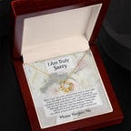 Apology Gift for Girlfriend, Wife, Soulmate - Sorry, What I Said - Love Knot Pendant Necklace