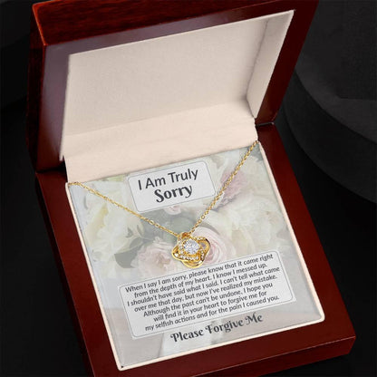Apology Gift for Girlfriend, Wife, Soulmate - Sorry, What I Said - Love Knot Pendant Necklace - Mallard Moon Gift Shop