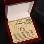 Thanksgiving Gift for Her – “I’m So Thankful for You” Love Knot Necklace with Message Card | Heartfelt Gratitude Gift for Her