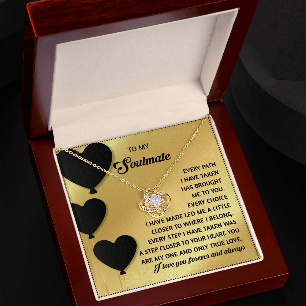 Gift for Soulmate - A Step Closer - Love Knot Pendant Necklace - A Romantic Valentine’s Gift for Your One True Love - Mallard Moon Gift Shop