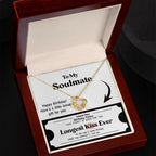 Soulmate Birthday Love Knot Necklace – Longest Kiss Ever Message Card | Romantic Gift for Wife or Girlfriend