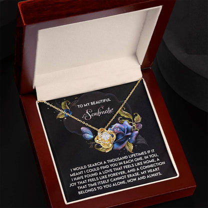 Romantic Anniversary, Valentine's Day Gift for Soulmate, Wife, Girlfriend - Feels Like Home - Love Knot Pendant Necklace - Mallard Moon Gift Shop