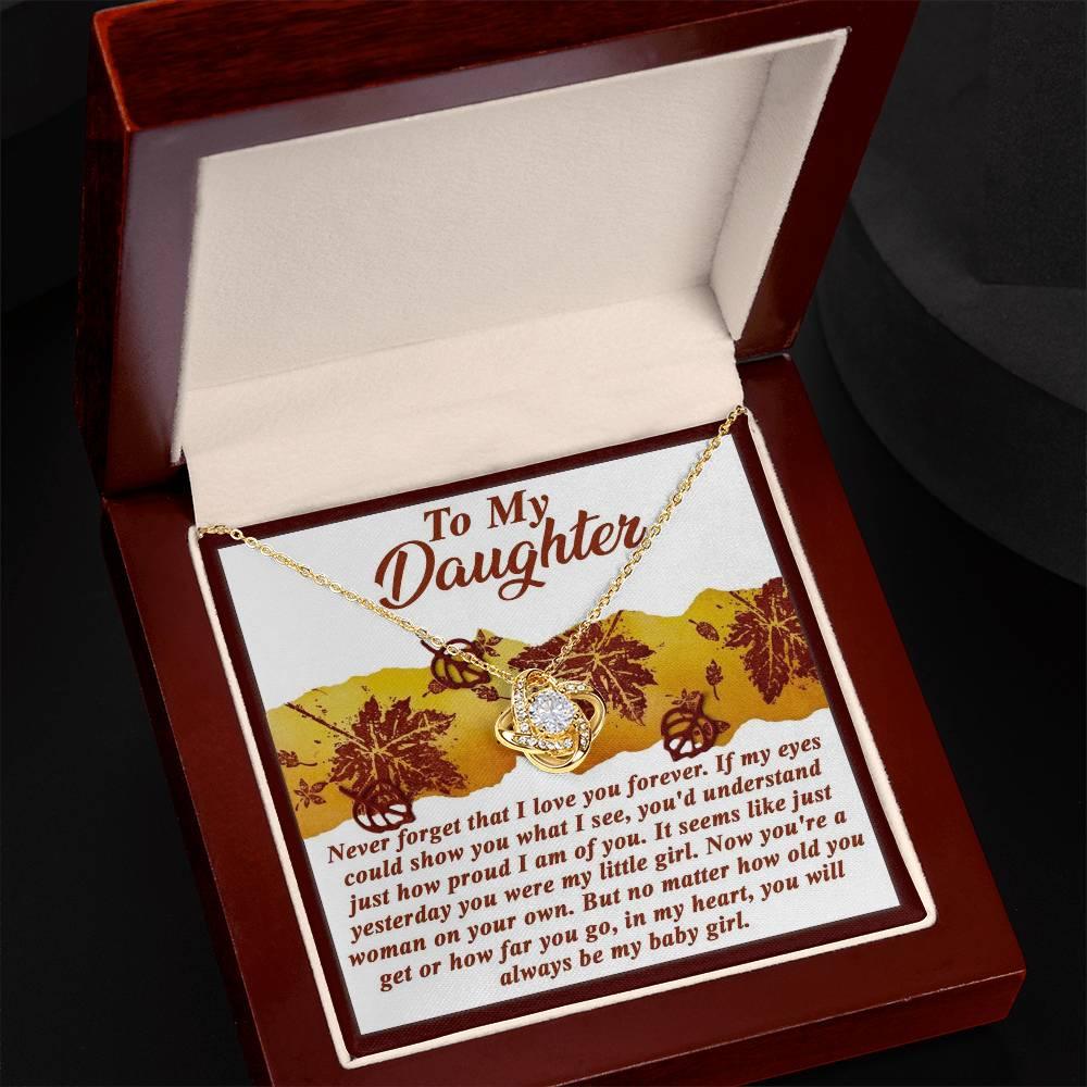 Gift for Daughter - On Your Own - Love Knot Pendant Necklace - Mallard Moon Gift Shop