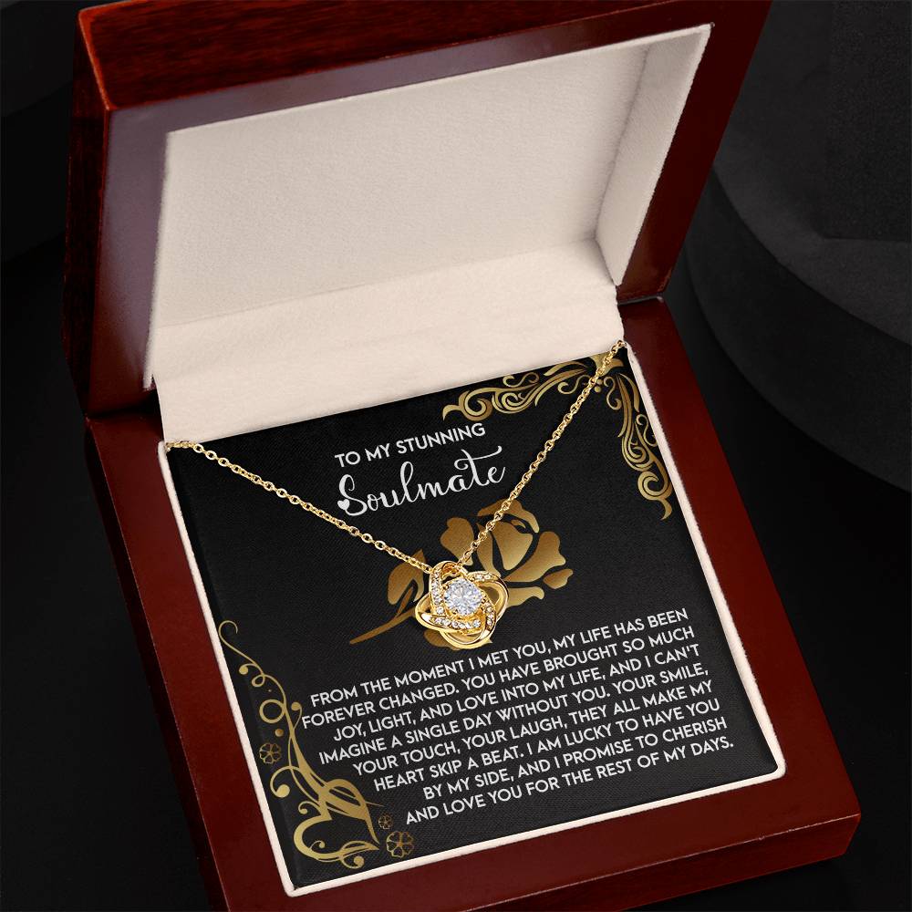 To My Stunning Soulmate - Love Knot Necklace – A Romantic Gift to Celebrate Joy, Love, and Forever Devotion - Mallard Moon Gift Shop