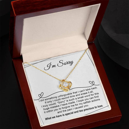 Gift for Girlfriend, Wife - Sorry, Breaking My Heart - Love Knot Pendant Necklace - Mallard Moon Gift Shop