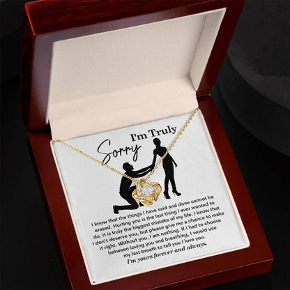 Gift for Girlfriend, Wife - Sorry, My Last Breath - Love Knot Pendant Necklace - Mallard Moon Gift Shop