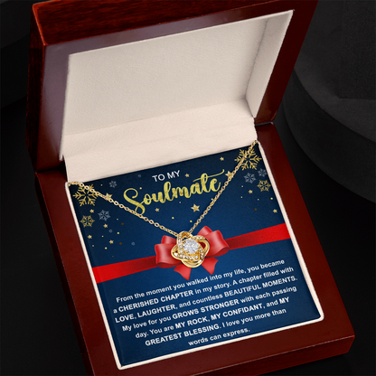 To My Soulmate - My Rock, My Confidant, My Greatest Blessing - Love Knot Pendant Necklace - Mallard Moon Gift Shop
