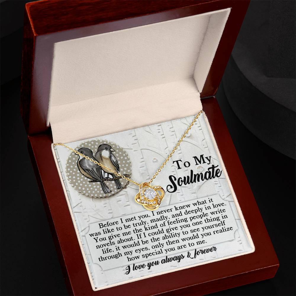 Gift for Soulmate - Write Novels - Love Knot Pendant Necklace - Mallard Moon Gift Shop