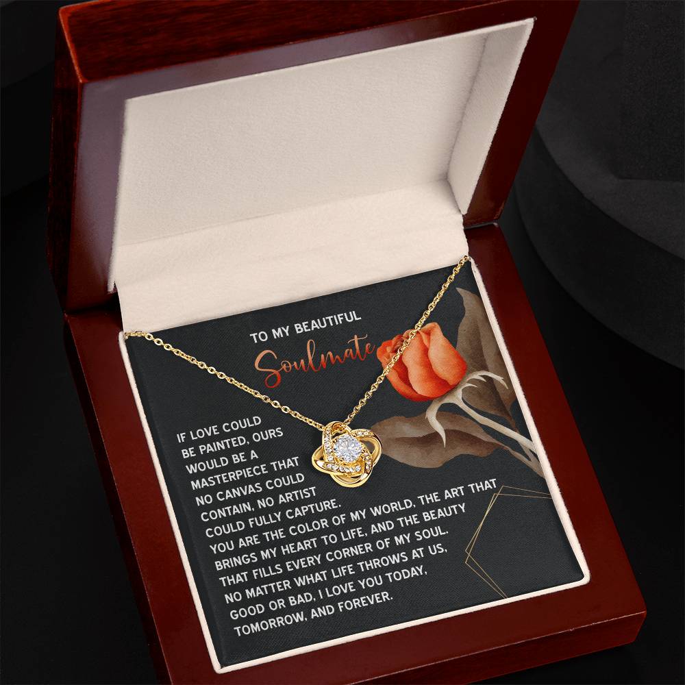 Romantic Gift for Soulmate, Wife or Girlfriend - Valentine's Day, Anniversary, or Birthday - Masterpiece Love Knot Pendant Necklace Soulmate - Mallard Moon Gift Shop