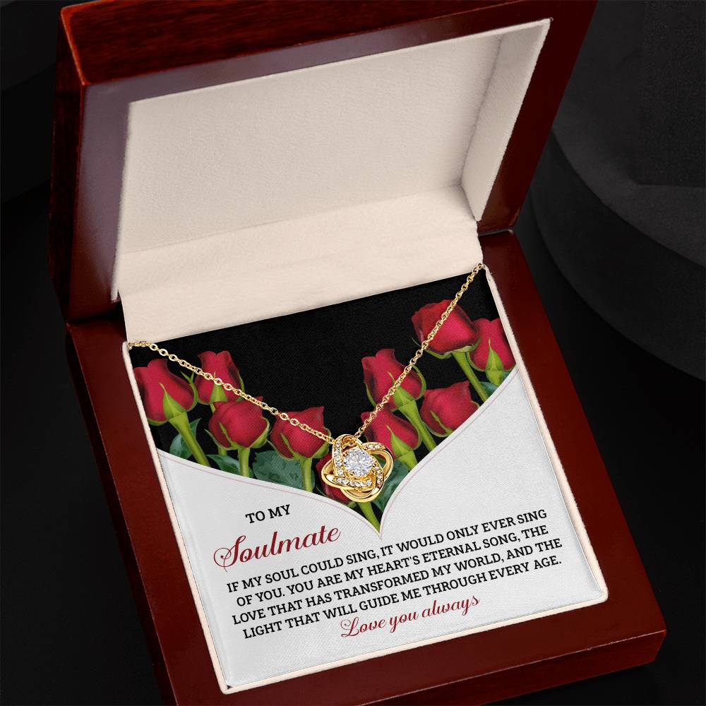 Romantic Anniversary, Valentine's Day Gift for Soulmate, Wife, Girlfriend - My Heart’s Eternal Song - Love Knot Pendant Necklace - Mallard Moon Gift Shop