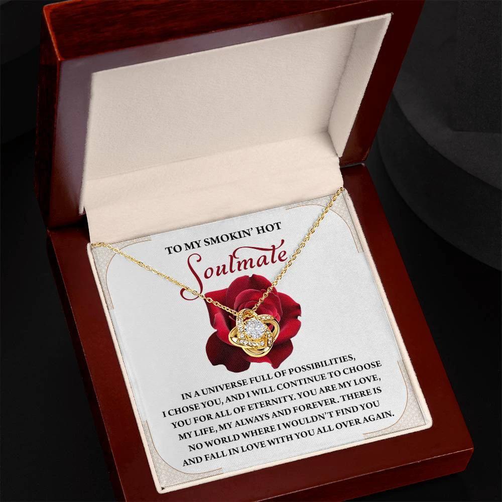 Romantic Anniversary, Valentine's Day Gift for Soulmate, Wife, Girlfriend - Fall In Love Over Again - Love Knot Pendant Necklace