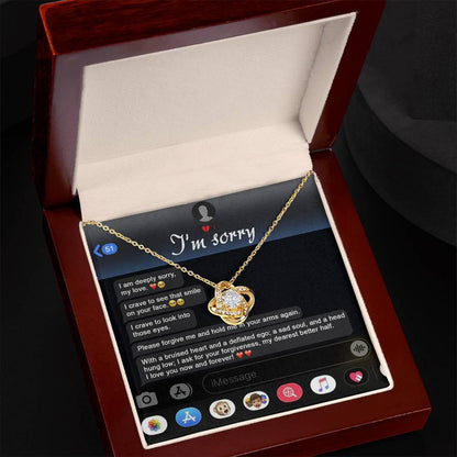 Gift for Girlfriend, Wife - Sorry, Rebuild Our Connection - Love Knot Pendant Necklace - Mallard Moon Gift Shop