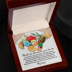 Thanksgiving Gift for Her – “Thanks for Giving Me Your Love” Necklace with Message Card | Heartfelt Gratitude Gift for Mom, Sister, or Best Friend