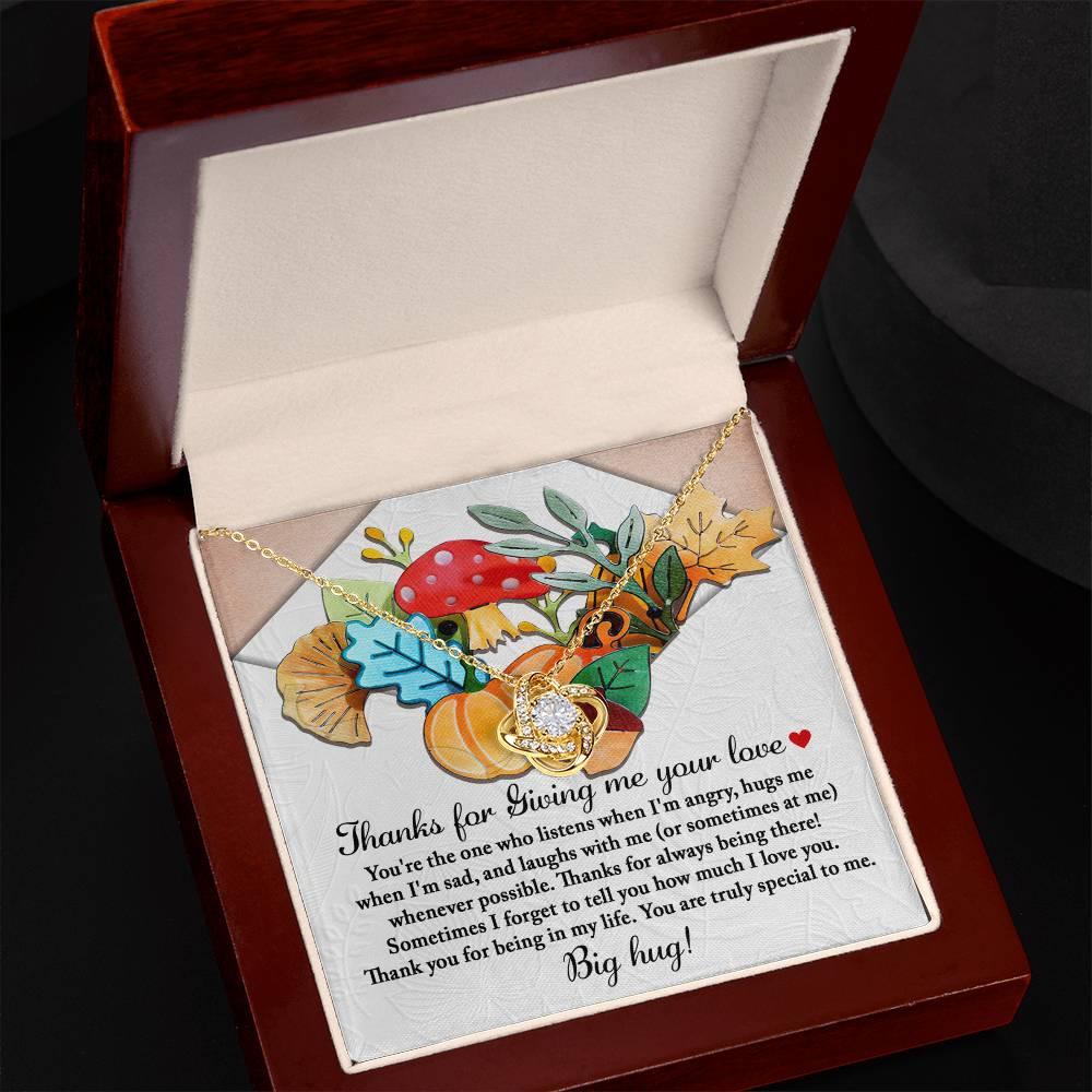 Gift for Thanksgiving - Big Hug - Love Knot Pendant Necklace - Mallard Moon Gift Shop