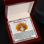 Thanksgiving Gift for Her – “Into My Heart” Love Knot Necklace with Message Card | Heartfelt Gift of Gratitude