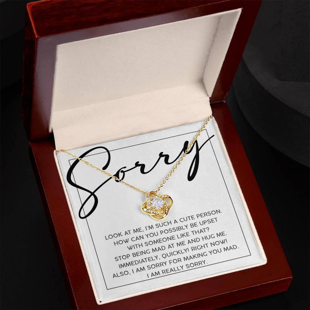 Apology Gift for Girlfriend, Wife, Soulmate - Sorry, Someone Like That - Love Knot Pendant Necklace