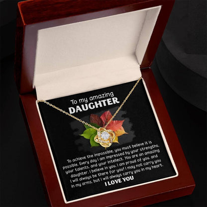 Daughter - It Is Possible - Love Knot Pendant Necklace - Mallard Moon Gift Shop