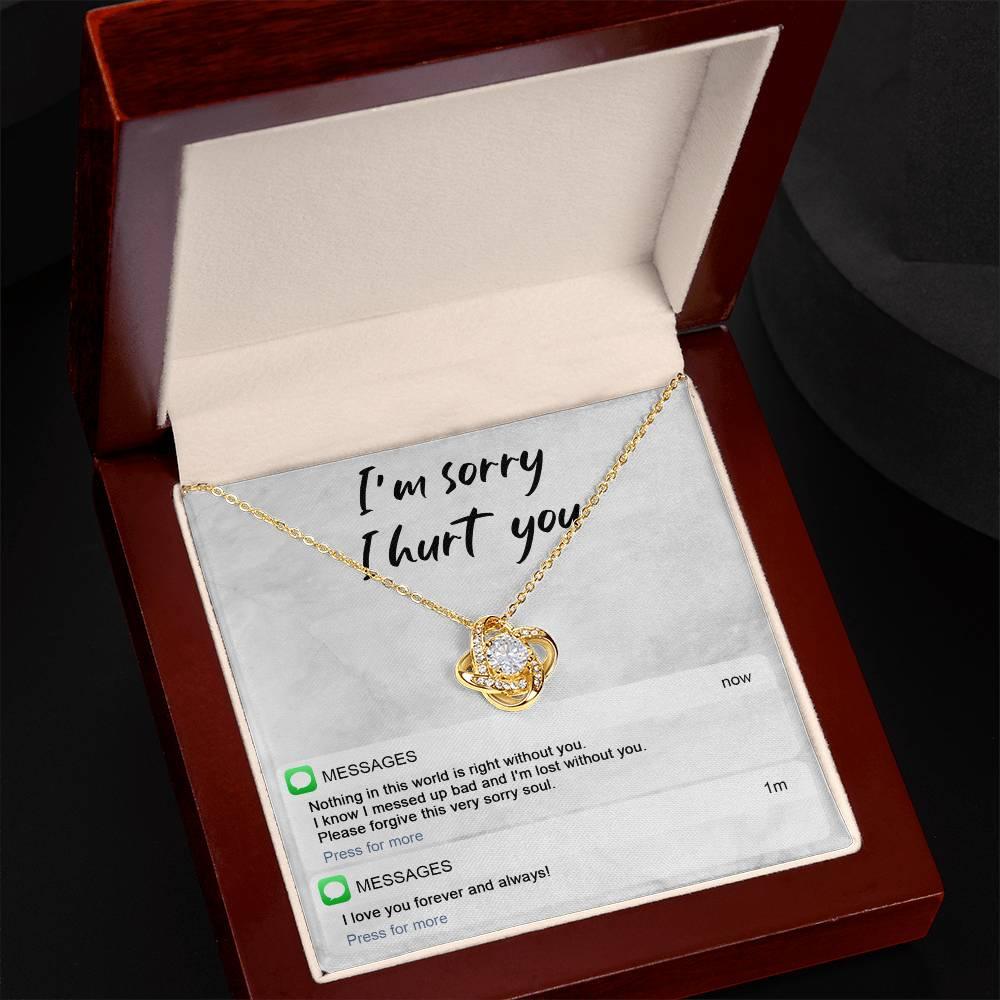 Gift for Girlfriend, Wife - Sorry, Lost Without You - Love Knot Pendant Necklace - Mallard Moon Gift Shop