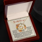 Thanksgiving Gift for Her – “Thankful for You” Love Knot Necklace with Message Card | Heartfelt Gift for Her