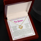 Apology Gift for Girlfriend, Wife - Sorry, For the Pain I Caused - Love Knot Pendant Necklace