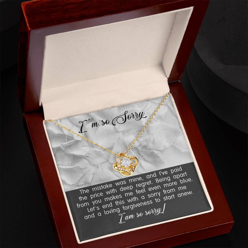 Apology Gift for Girlfriend, Wife, Soulmate - Sorry, With Deep Regret - Love Knot Pendant Necklace - Mallard Moon Gift Shop