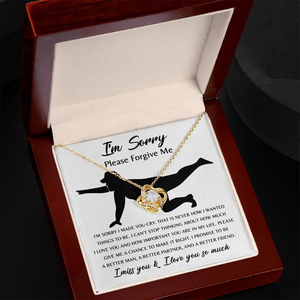 Apology Gift for Girlfriend, Wife, Soulmate - Sorry, Things To Be - Love Knot Pendant Necklace - Mallard Moon Gift Shop