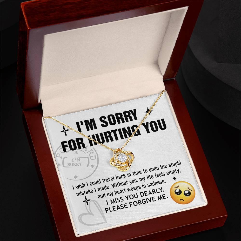 Apology Gift for Girlfriend, Wife, Soulmate - Sorry, Travel Back - Love Knot Pendant Necklace - Mallard Moon Gift Shop