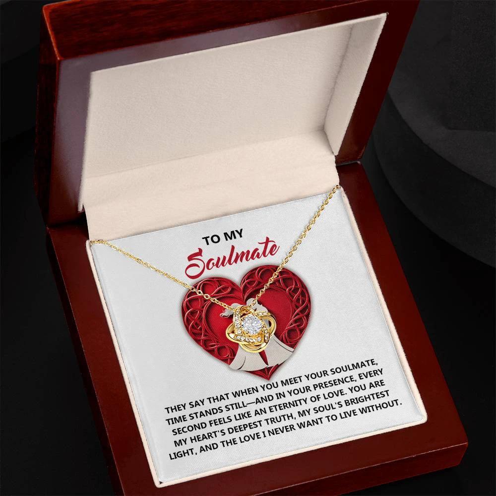 Romantic Anniversary, Valentine's Day Gift for Soulmate, Wife, Girlfriend - Eternity of Love - Love Knot Pendant Necklace