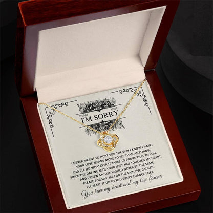 Apology Gift for Her - To My Love, I'm Sorry - Love Knot Pendant Necklace - Mallard Moon Gift Shop