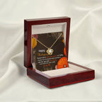 Thanksgiving Gift for Her – “How Lucky I Am” Love Knot Necklace with Message Card | Heartfelt Gratitude Gift for Mom, Wife, or Friend