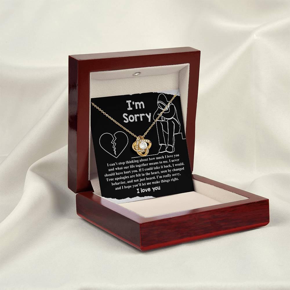 Apology Gift for Girlfriend, Wife, Soulmate - Sorry, Not Just Heard - Love Knot Pendant Necklace - Mallard Moon Gift Shop