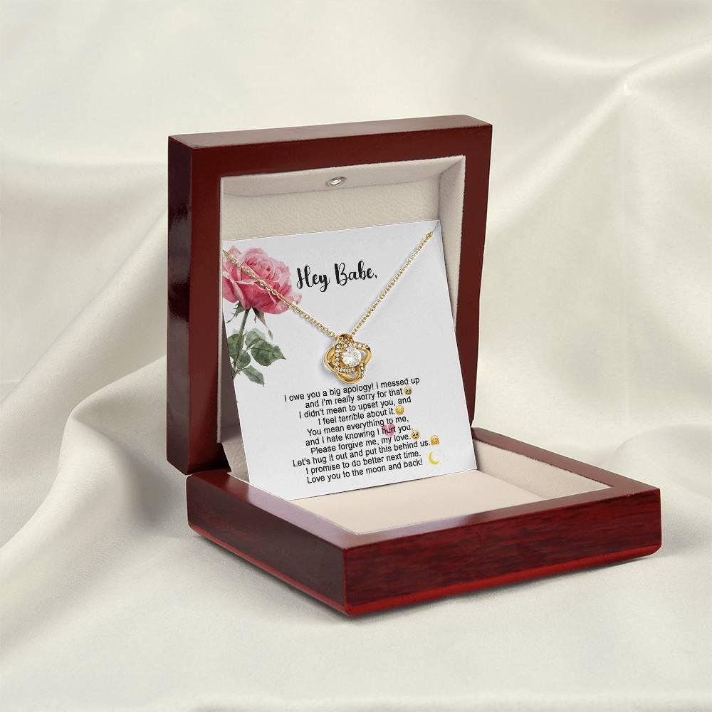 Apology Gift - I'm Sorry, Please Forgive Me, Let's Hug It Out - Love Knot Pendant Necklace - Mallard Moon Gift Shop