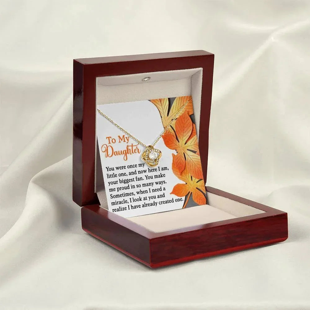 Gift for Daughter - Here I Am, Your Biggest Fan - Love Knot Pendant Necklace