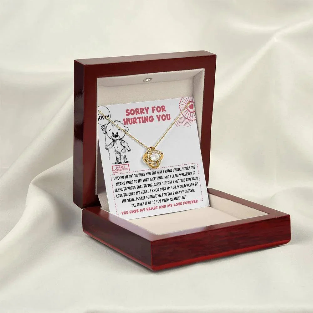 Apology Gift for Girlfriend, Wife, Soulmate - Sorry, Every Chance - Love Knot Pendant Necklace
