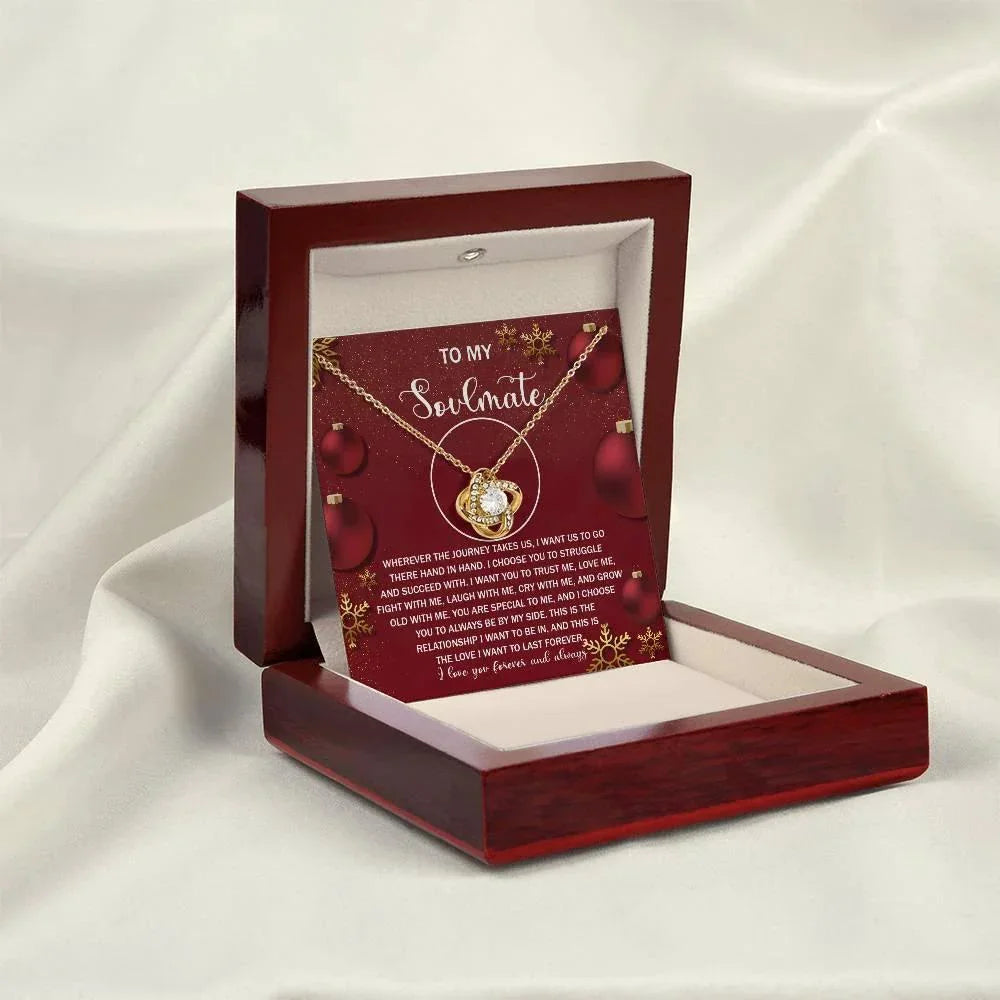 Gift for Soulmate - Journey By My Side - Love Knot Pendant Necklace