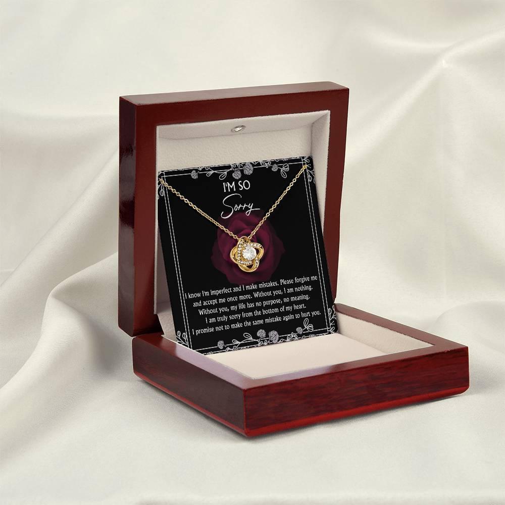 Apology Gift for Girlfriend, Wife, Soulmate - Sorry, I Am Nothing - Love Knot Pendant Necklace - Mallard Moon Gift Shop