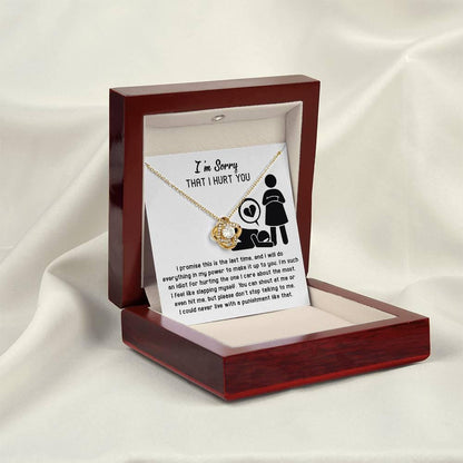 Apology Gift for Girlfriend, Wife, Soulmate - Sorry, Please Don't Stop Talking - Love Knot Pendant Necklace - Mallard Moon Gift Shop
