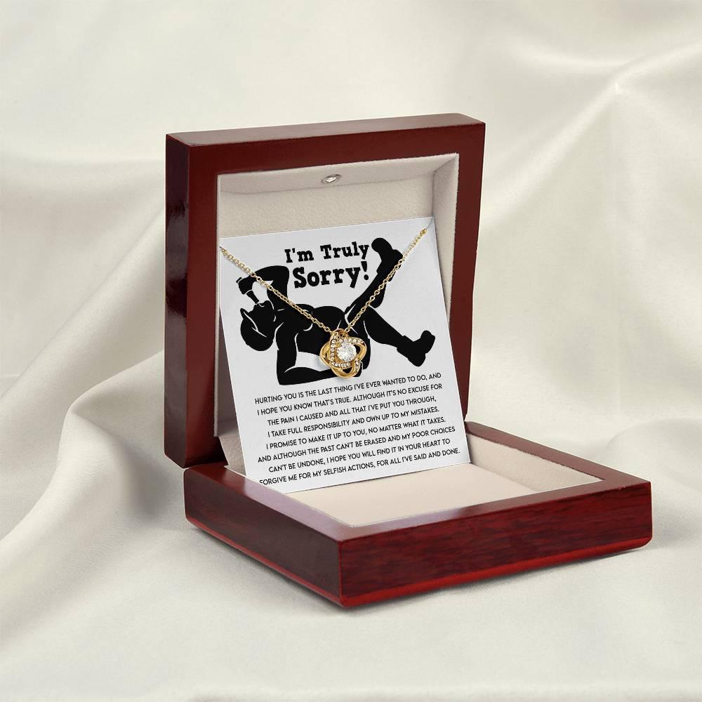 Apology Gift for Girlfriend, Wife, Soulmate - Sorry, Selfish Actions - Love Knot Pendant Necklace - Mallard Moon Gift Shop