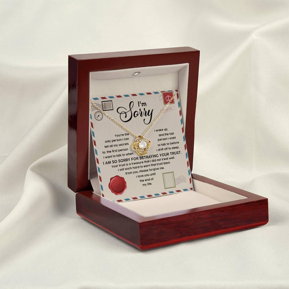 Apology Gift for Girlfriend, Wife, Soulmate - Sorry, The Only Person - Love Knot Pendant Necklace - Mallard Moon Gift Shop