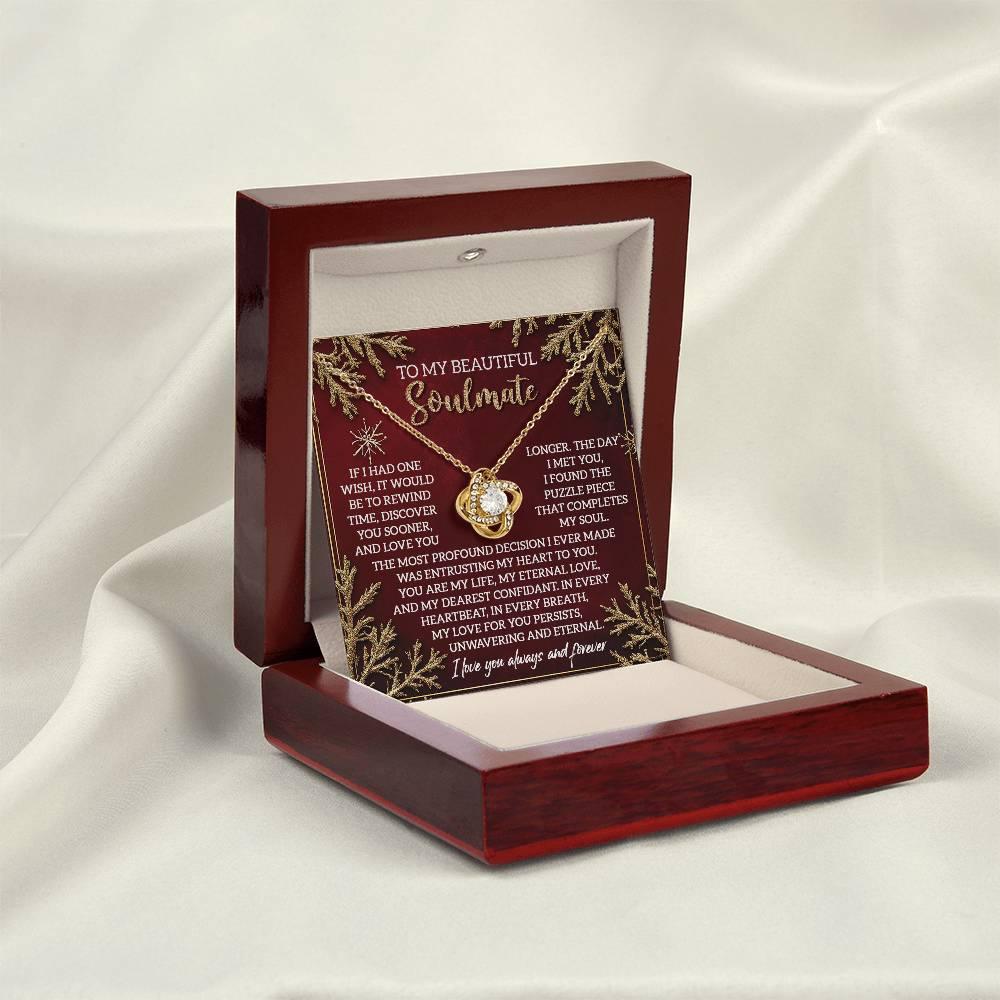 Gift for Soulmate - Rewind Time - Love Knot Pendant Necklace - Mallard Moon Gift Shop