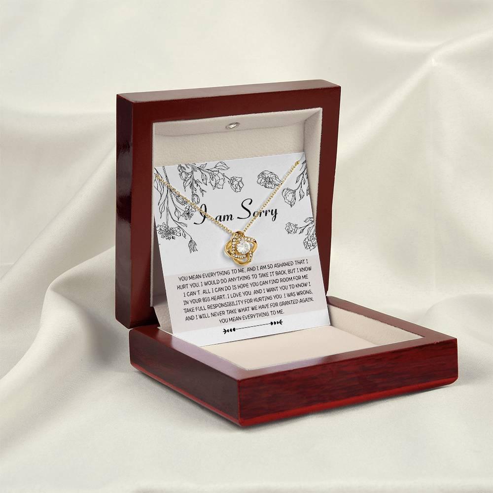 Apology Gift for Girlfriend, Wife, Soulmate - Sorry, Your Big Heart - Love Knot Pendant Necklace - Mallard Moon Gift Shop