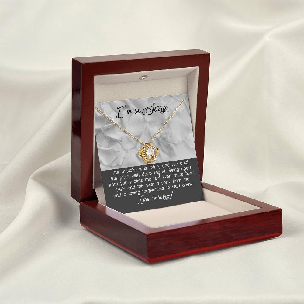 Apology Gift for Girlfriend, Wife, Soulmate - Sorry, With Deep Regret - Love Knot Pendant Necklace - Mallard Moon Gift Shop