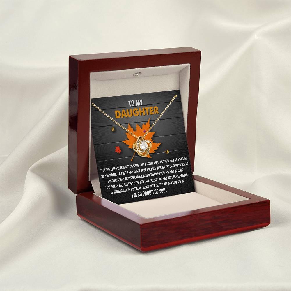 Gift for Daughter - You Can Go - Love Knot Pendant Necklace - Mallard Moon Gift Shop