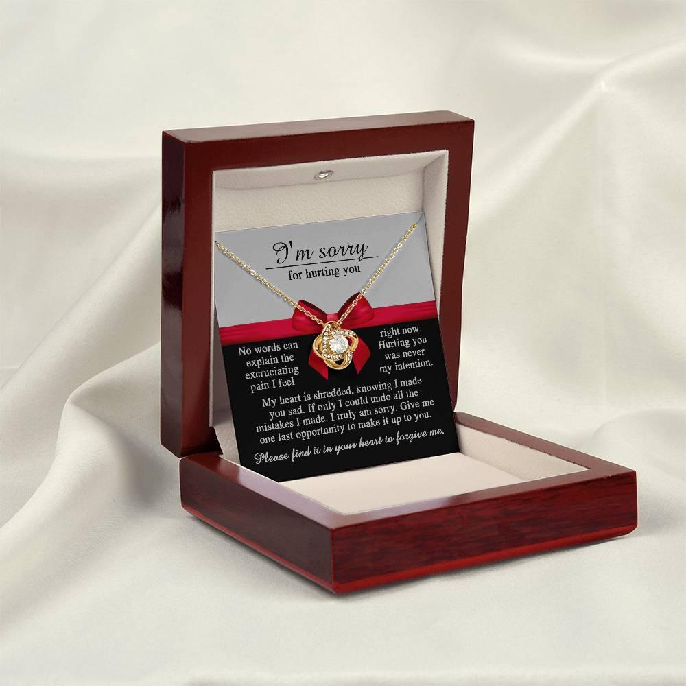 Apology Gift for Girlfriend, Wife, Soulmate - Sorry, Made You Sad - Love Knot Pendant Necklace - Mallard Moon Gift Shop